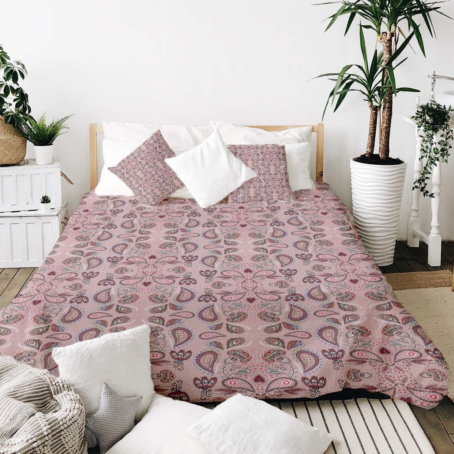 Originele therapiedeken - katoenen hoes roze mandala