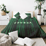 Therapiedekens Beddengoed Set Groen Matrix Code