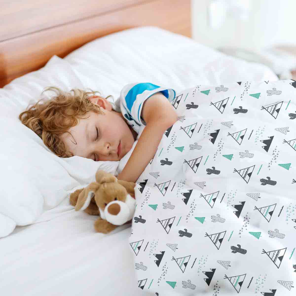 Original Therapiedecke - Baumwoll Bettwäsche Set Weiß Indianer