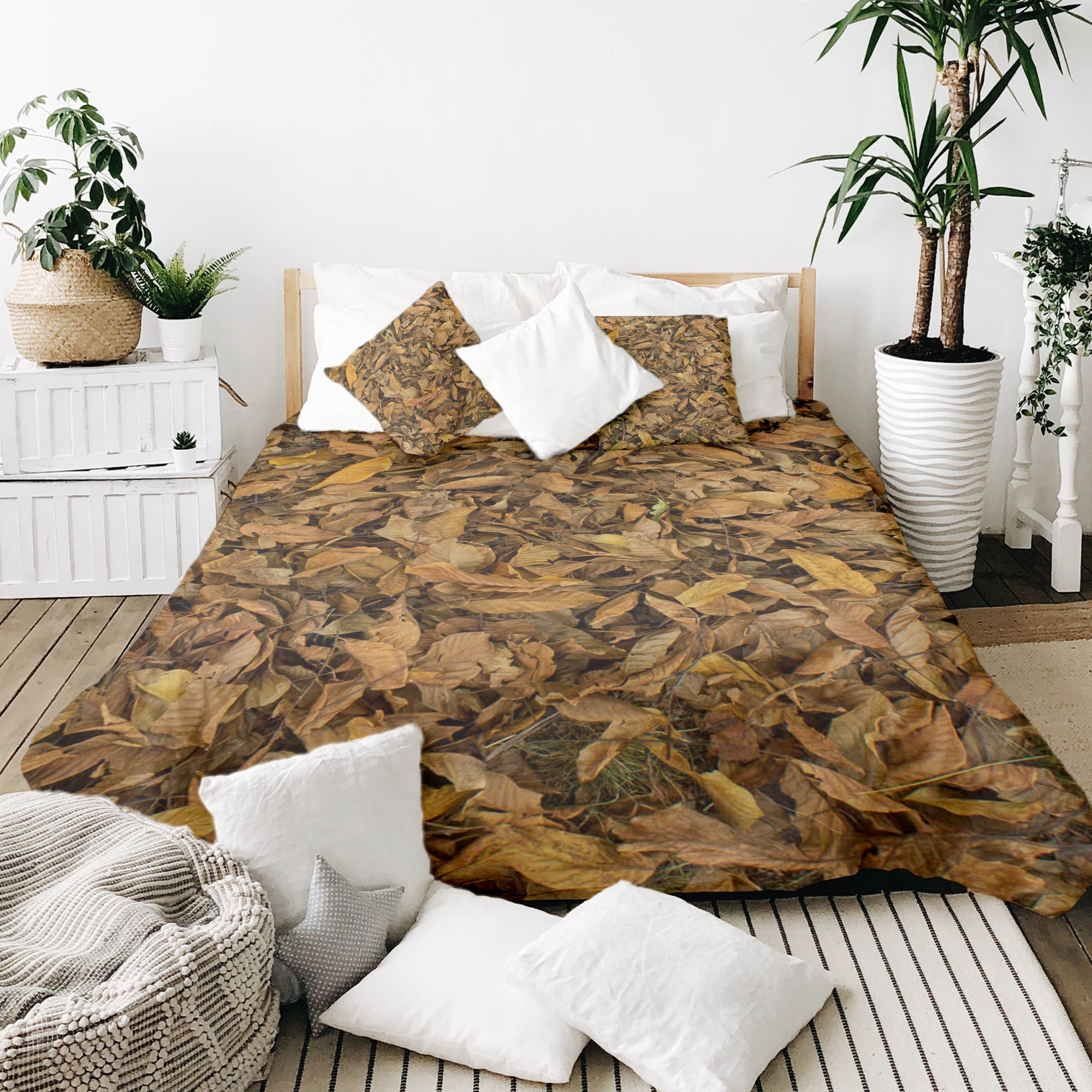 Original Therapiedecke - Baumwoll Bettwäsche Set Laubblätter