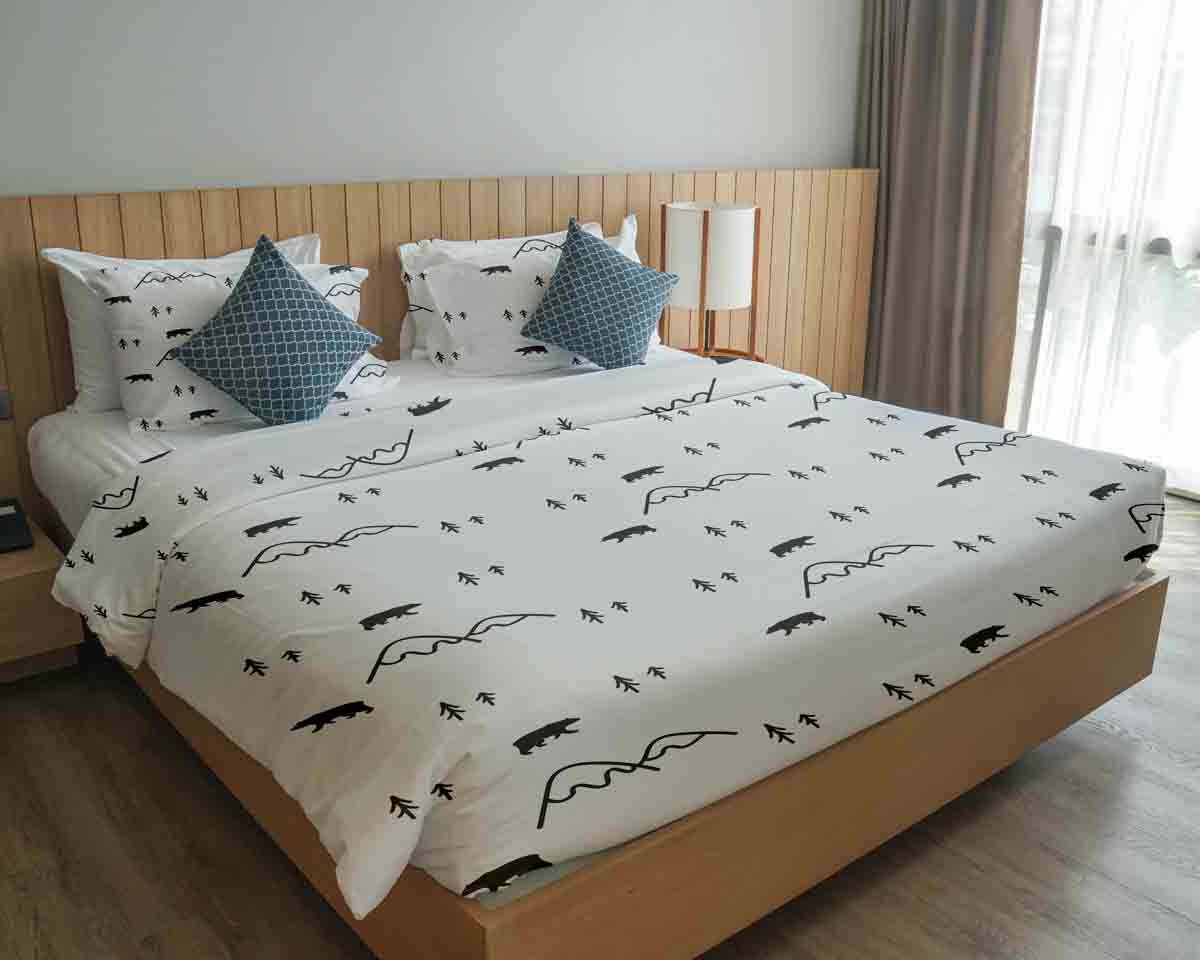 Original Therapiedecke - Baumwoll Bettwäsche Set Wald in Kanada