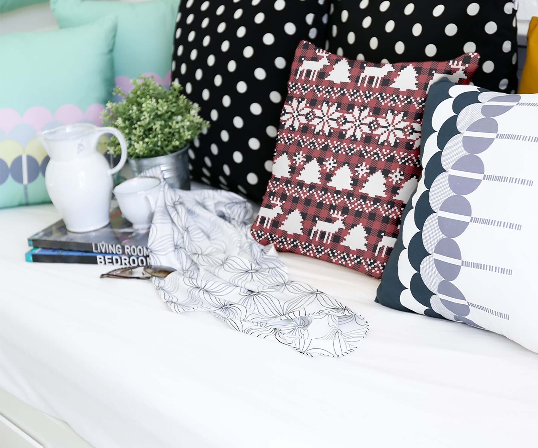 Gezondheidskussen Karo met kerstmotieven