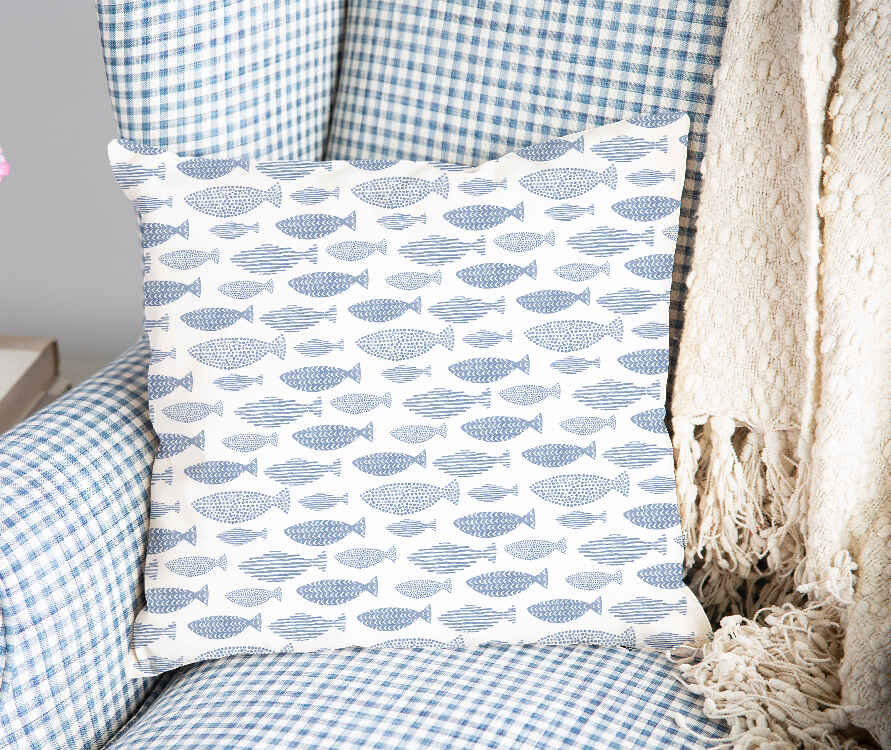 Gezondheidskussen blauwe vissen