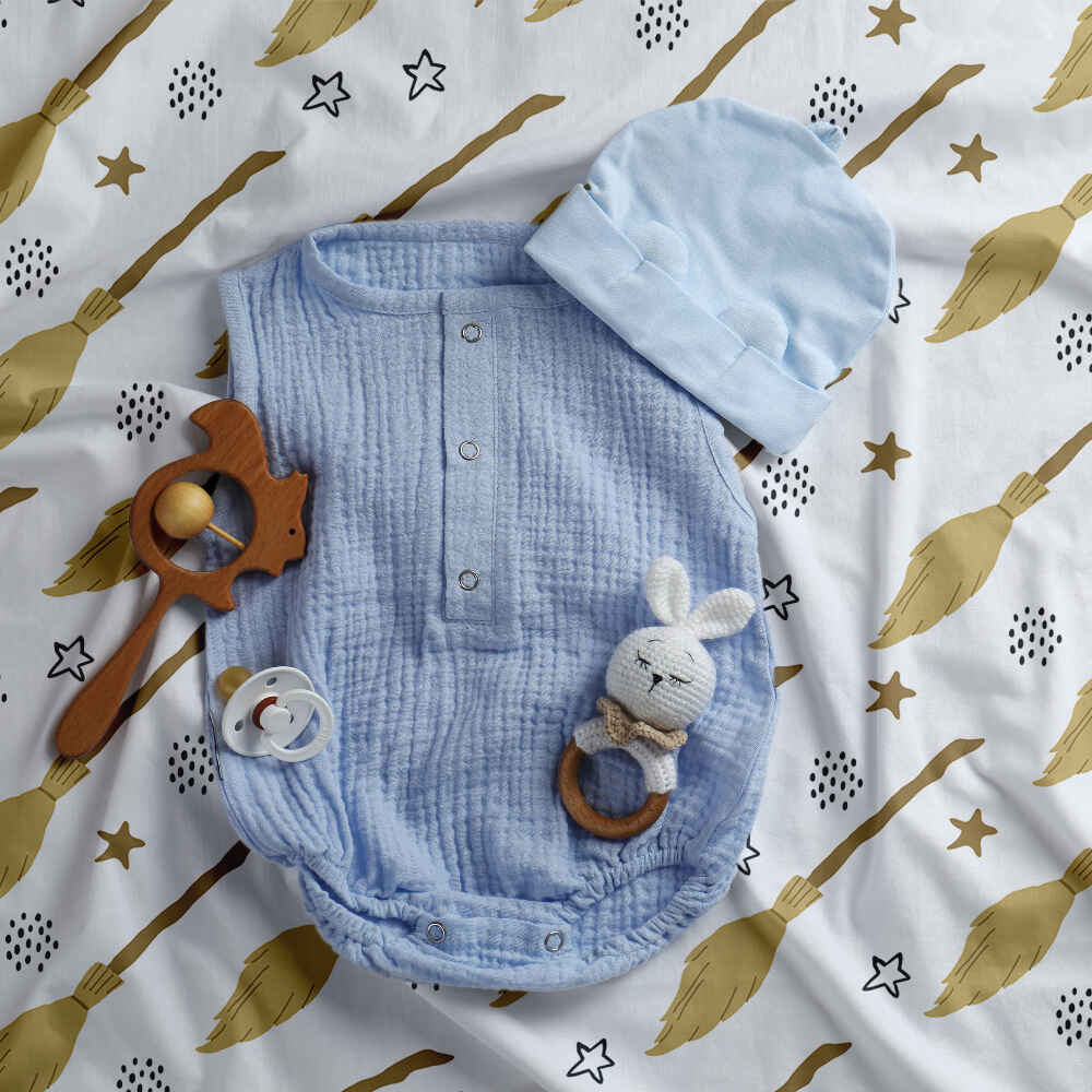 Therapiedekens beddengoed set wit met Harry's bezem