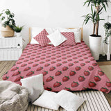 Therapiedekens beddengoedset roze met aardbeien