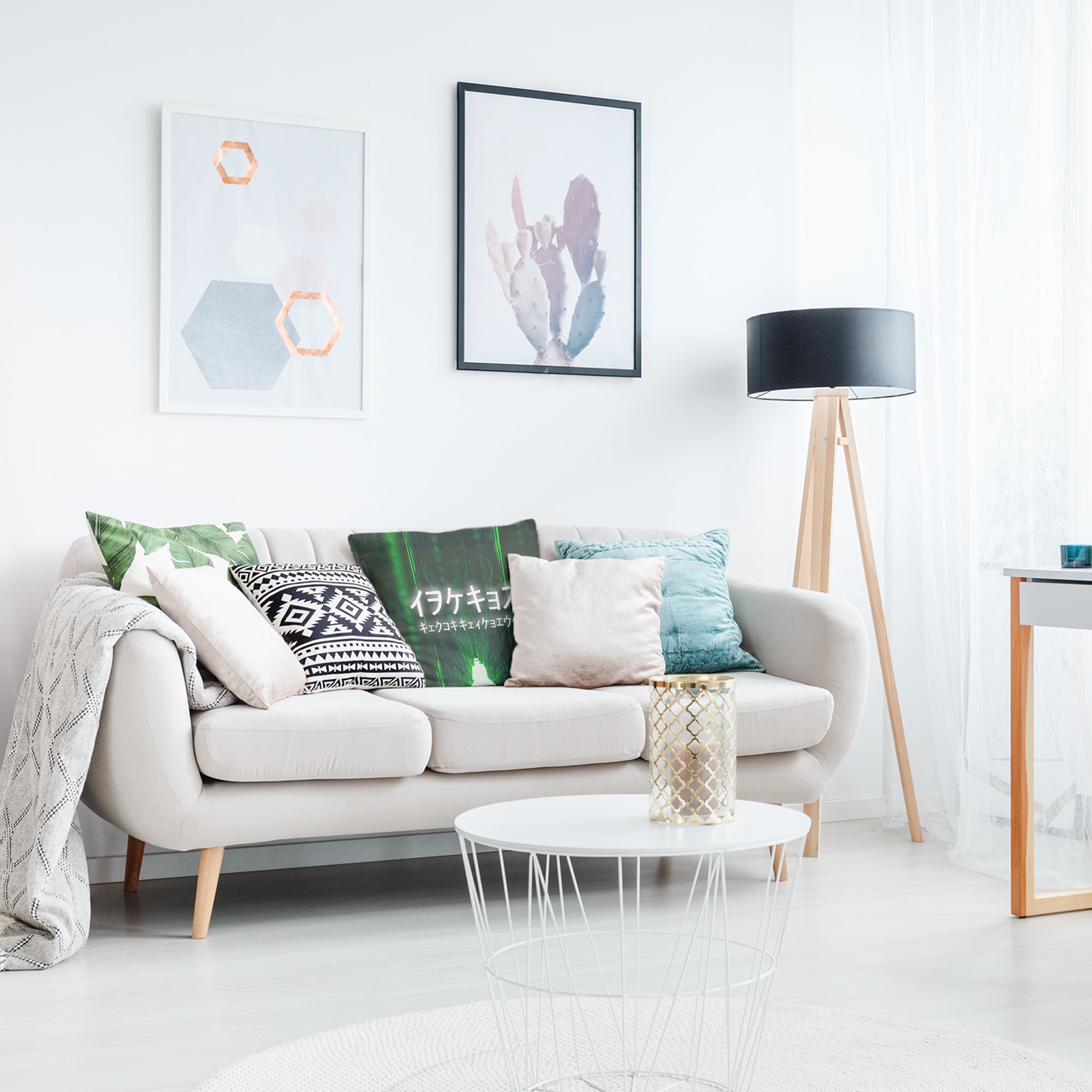 Gezondheidskussen in groen met schrifttekens