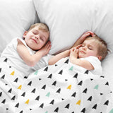 Originele therapiedeken - katoenen hoes wit met kleine dennenbomen