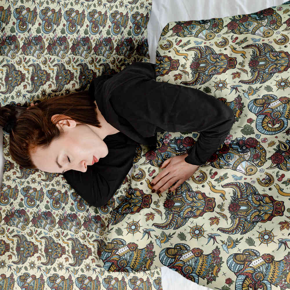 Therapiedekens Beddengoed Set kleurrijke Dierkoppen