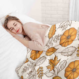 Therapiedekens Beddengoed Set Wit met Blad en Pompoen