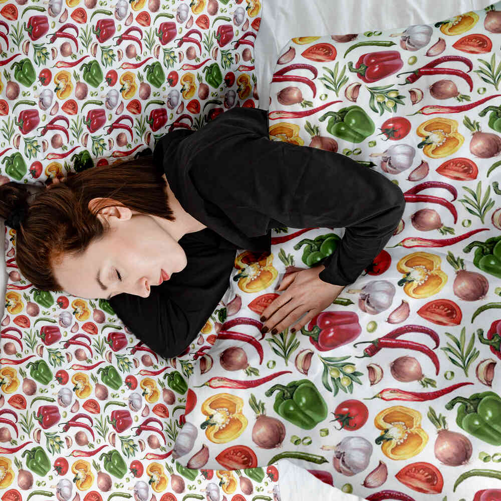 Original Therapiedecke - Baumwoll Bettwäsche Set mit Gemüse
