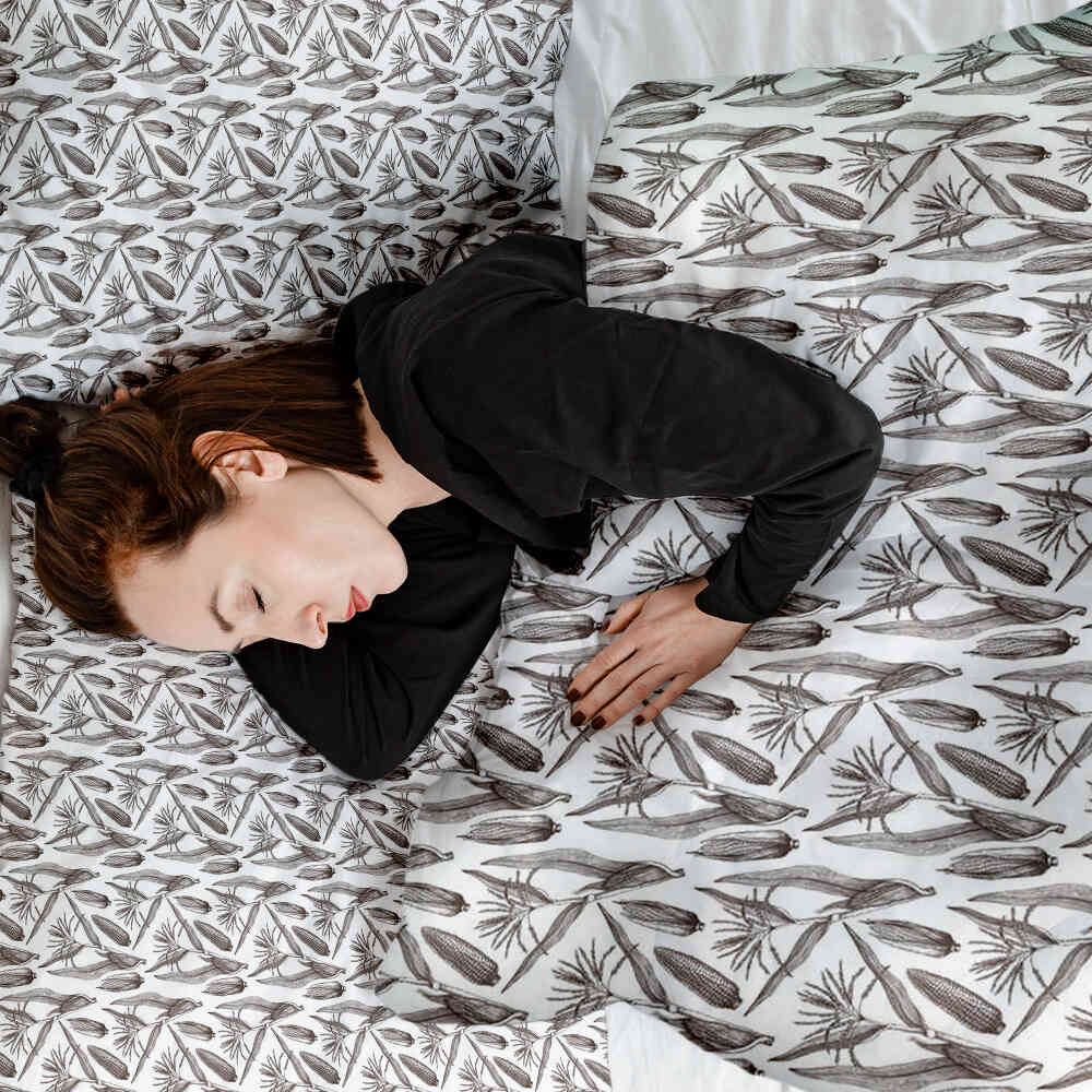 Therapiedekens beddengoed set wit met maïs