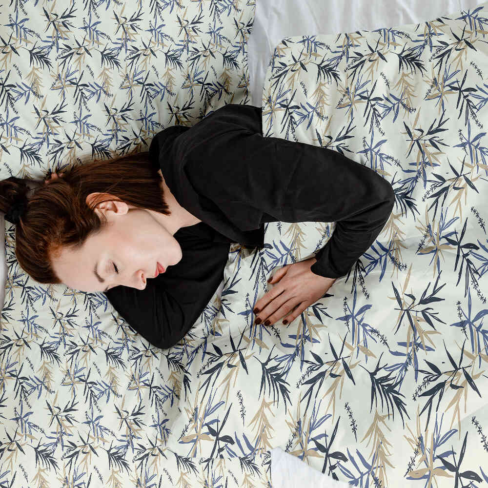 Original Therapiedecke - Baumwoll Bettwäsche Set Blattmuster Beige