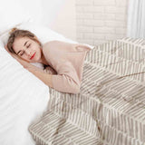 Originele therapiedeken - katoenen hoes beige met strepen
