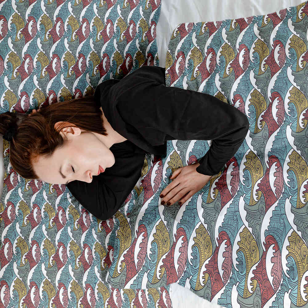 Original Therapiedecke - Baumwoll Bettwäsche Set bunte Wellenbrecher