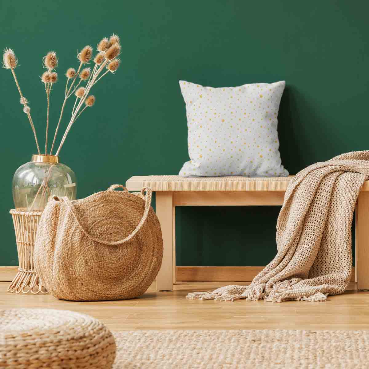 Gezondheidskussen wit met gele sterren