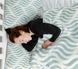 Originele therapiedeken - katoenen hoes abstracte golven