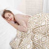 Originele therapiedeken - katoenen hoes beige met vormen