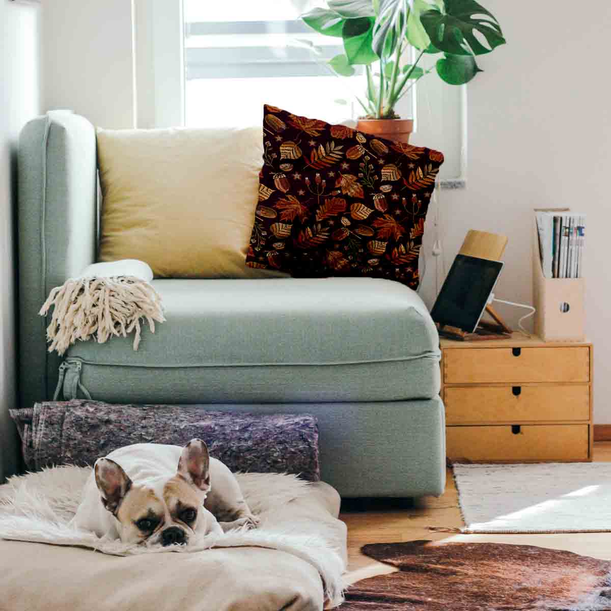 Gesundheitskissen braune Herbstblätter