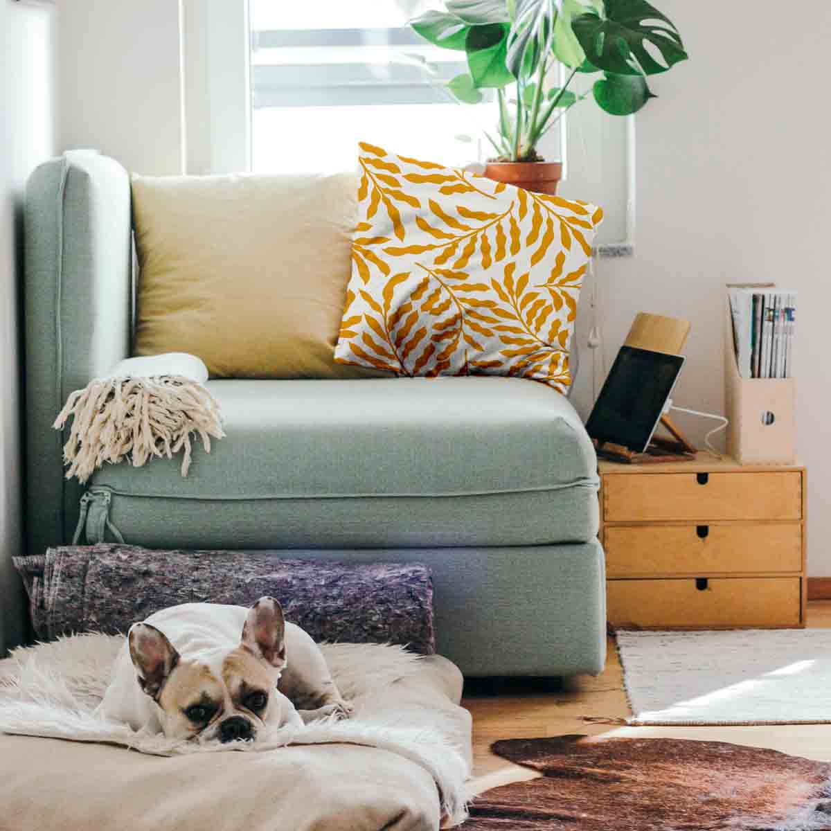 Gesundheitskissen mit gelben Zweigen