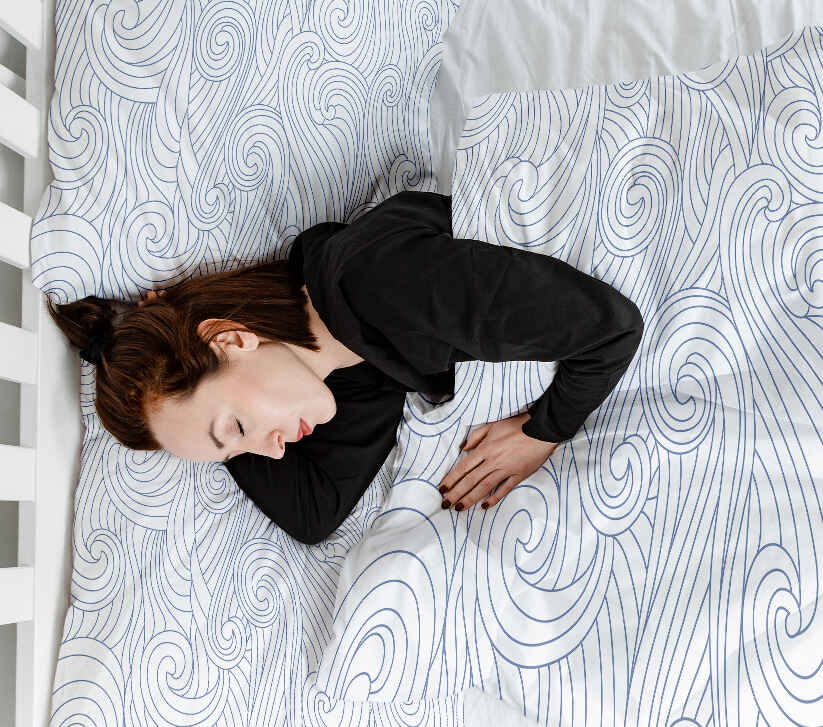 Therapiedekens beddengoed set blauwe golven