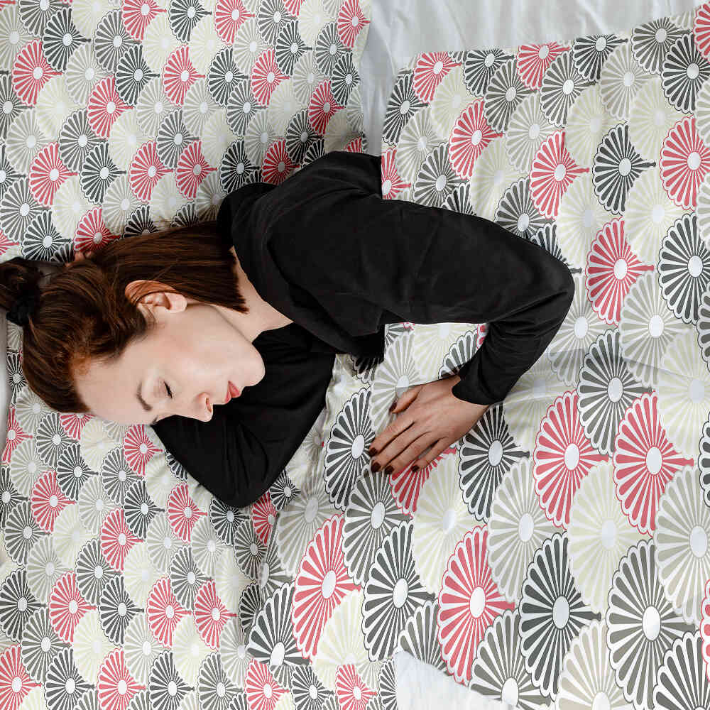 Originele therapiedeken - katoenen hoes kleurrijke abstracte bloemen