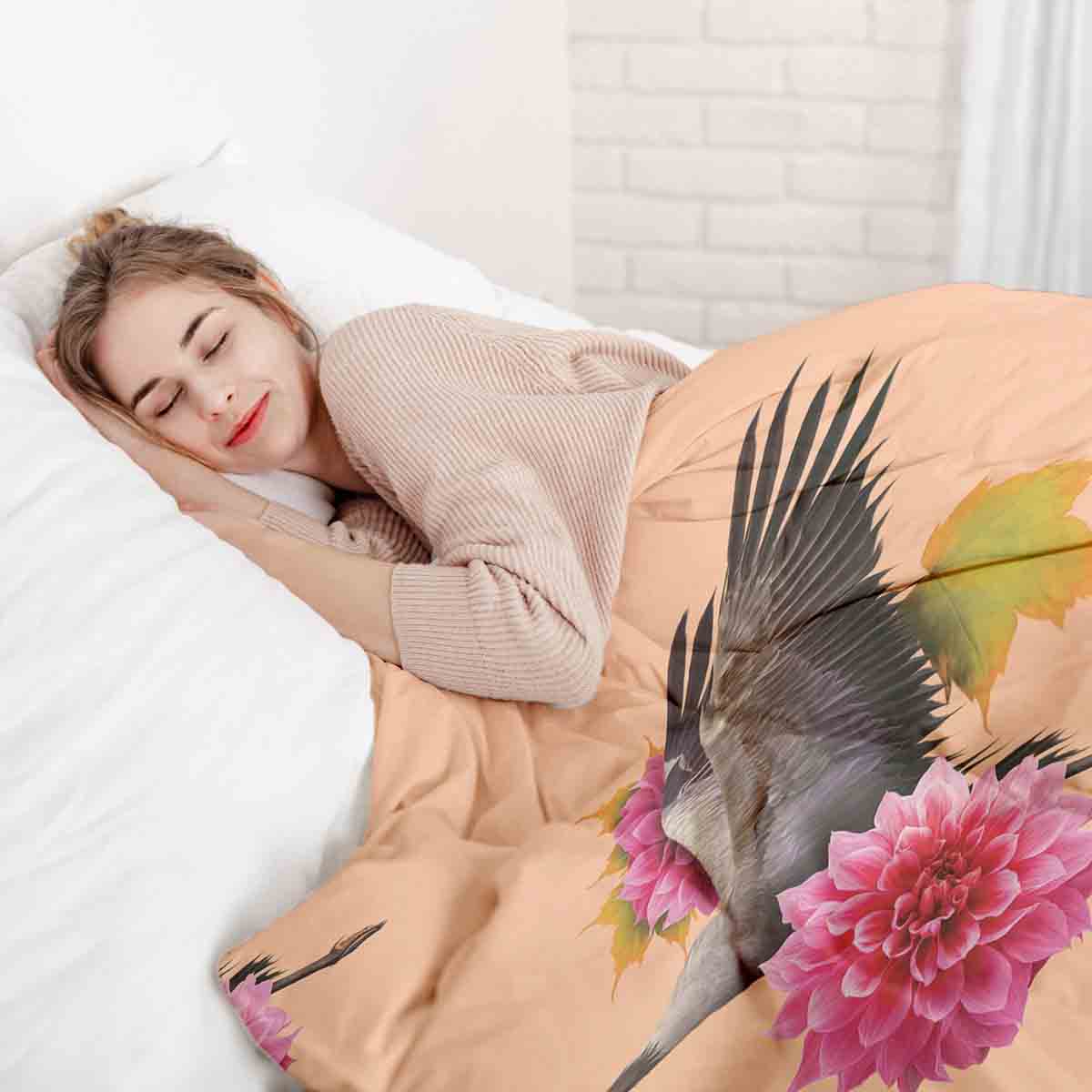 Therapiedekens Beddengoed Set Oranje met Kraanvogel