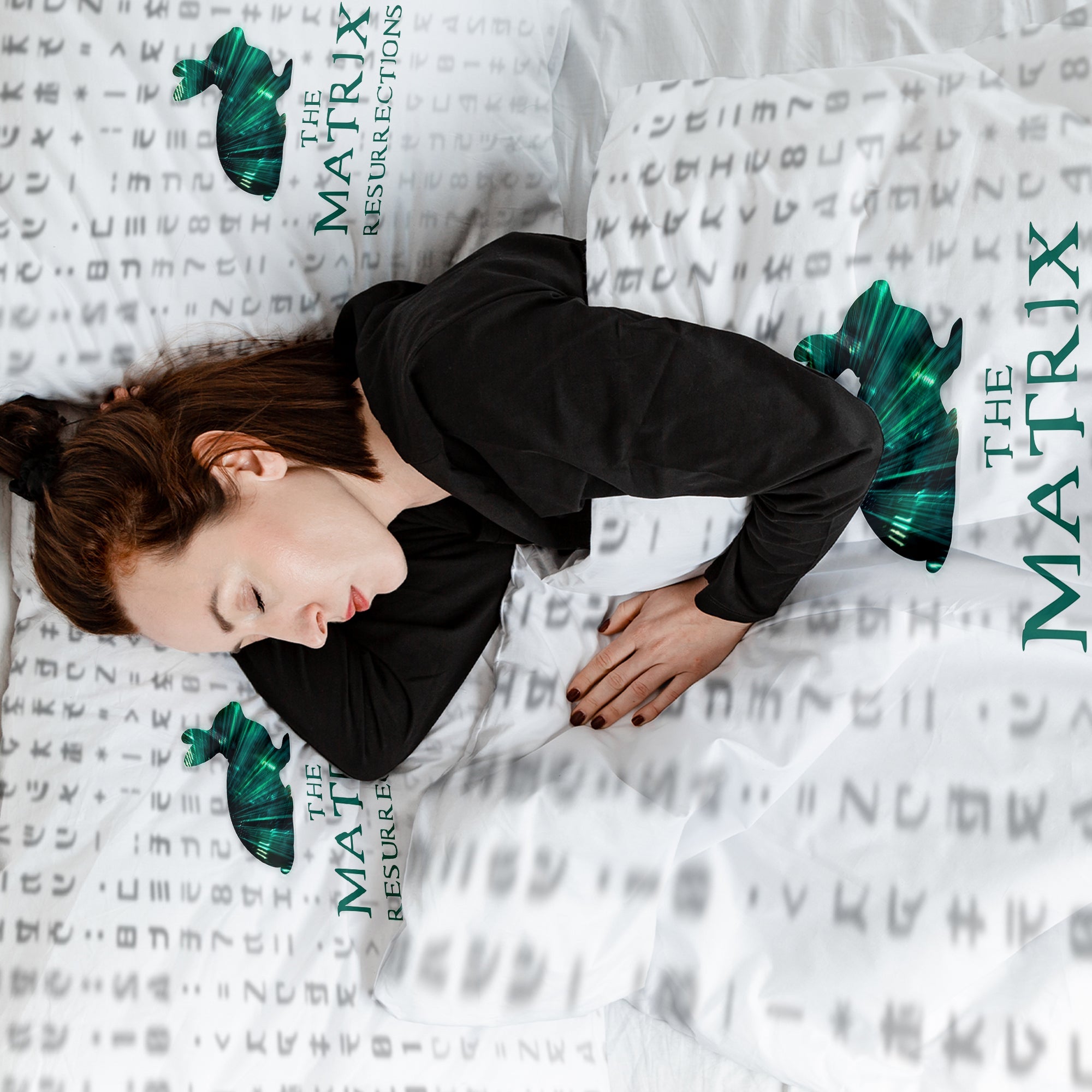 Original Therapiedecke - Baumwoll Bettwäsche Set Weiß Matrix
