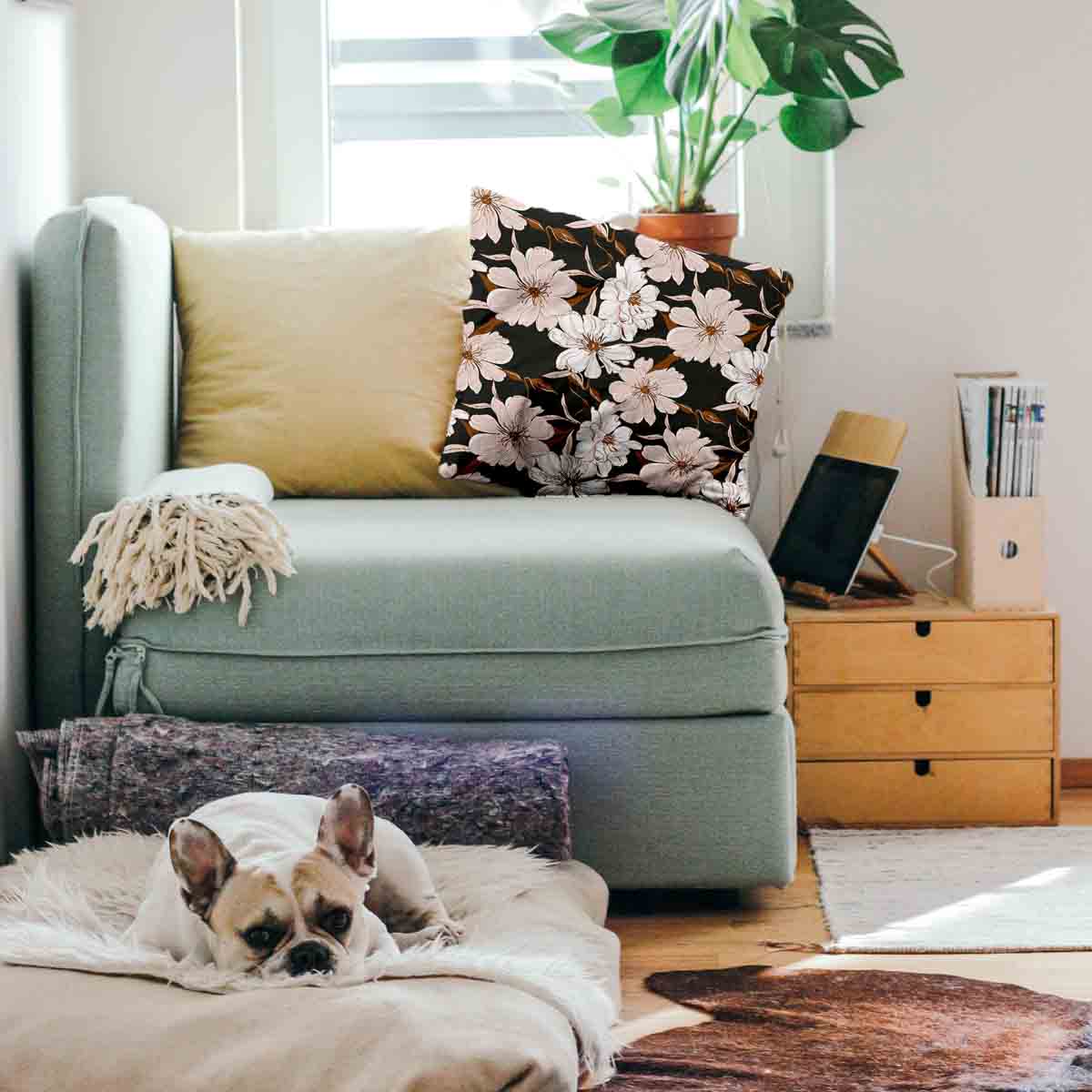 Gesundheitskissen mit rosa Aster Blumen