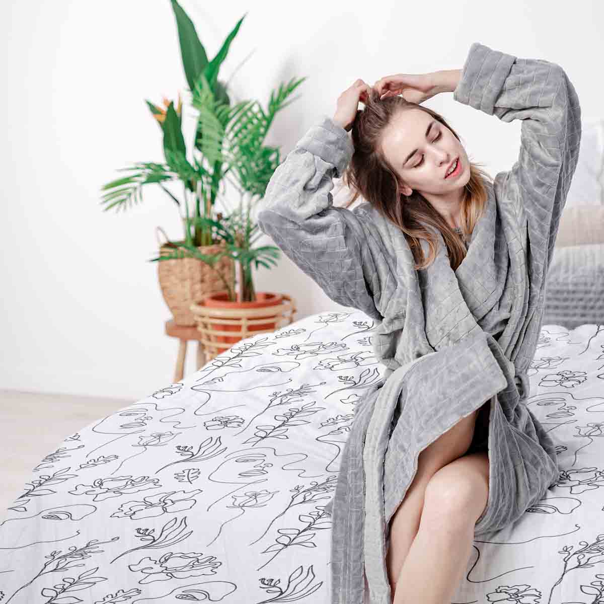 Original Therapiedecke - Baumwoll Bettwäsche Set Boho Blumen