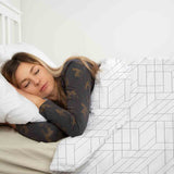 Originele therapiedeken - katoenen hoes wit met geometrisch patroon