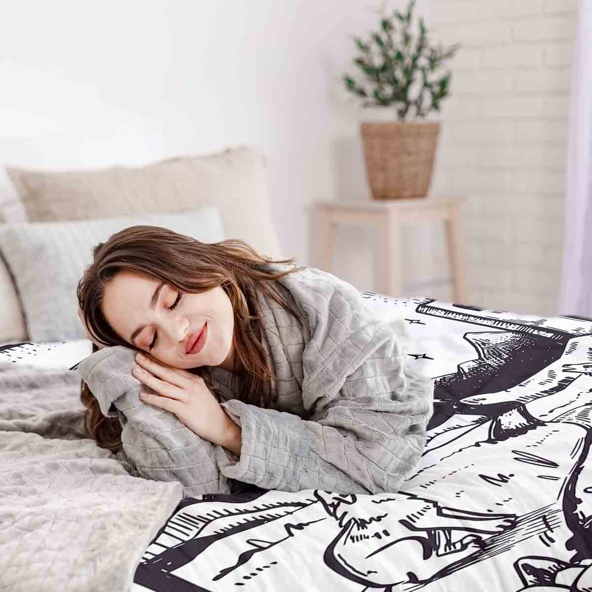 Original Therapiedecke - Baumwollbezug Wolf und Mond