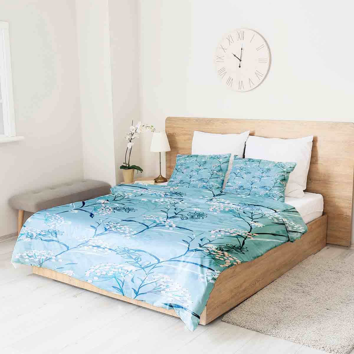 Originele therapiedeken - katoenen hoes lentebloemen