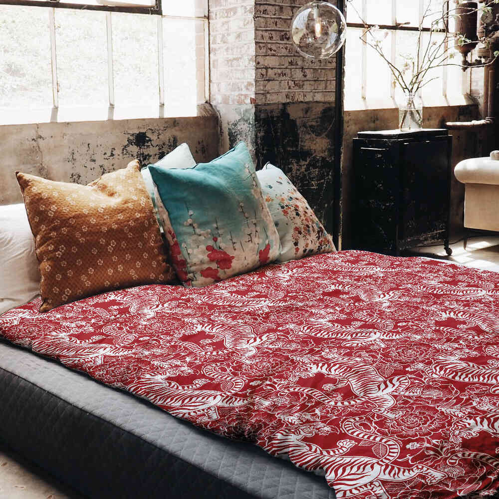 Original Therapiedecke - Baumwoll Bettwäsche Set chinesischer Tiger