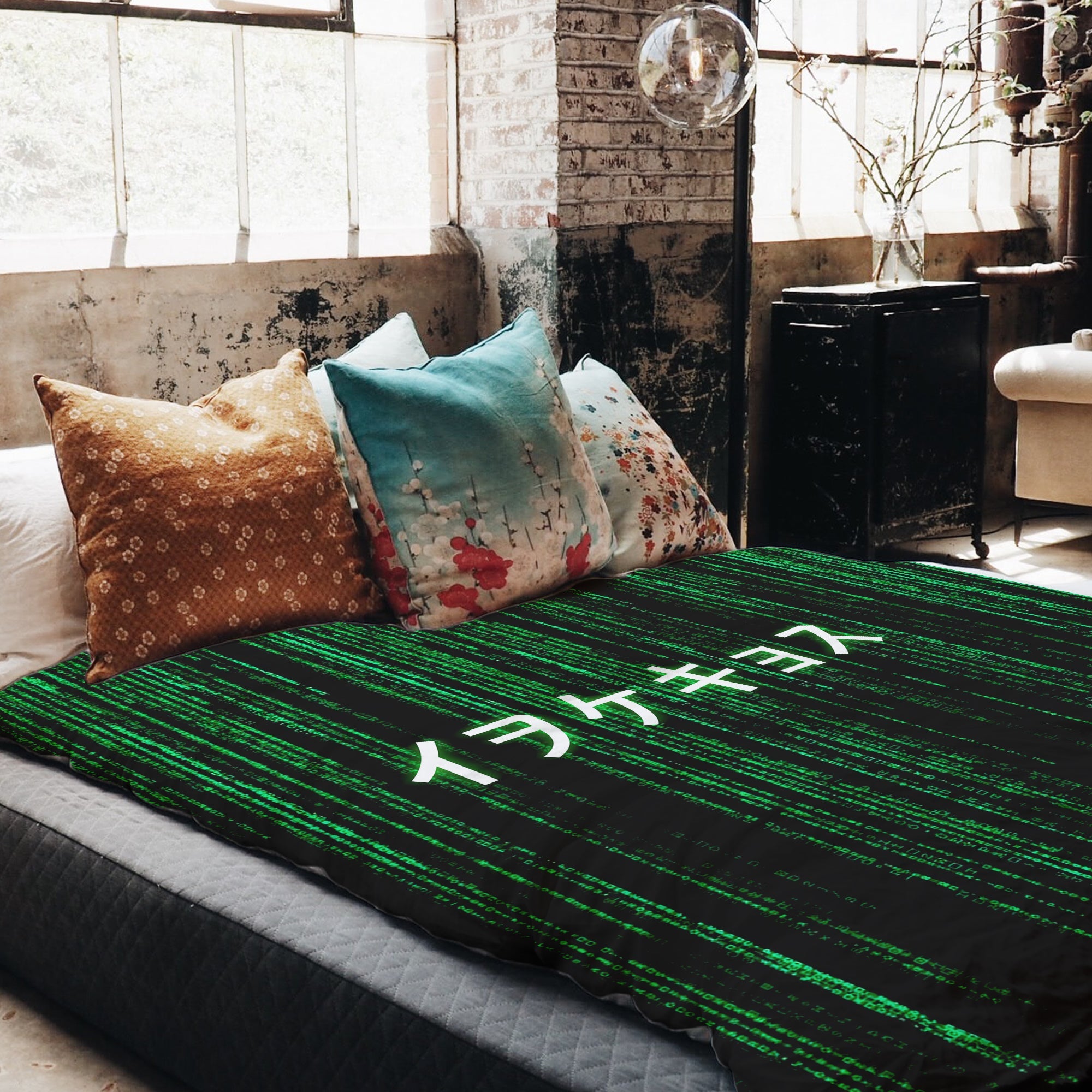 Therapiedekens Beddengoed Set Groen Matrix Code