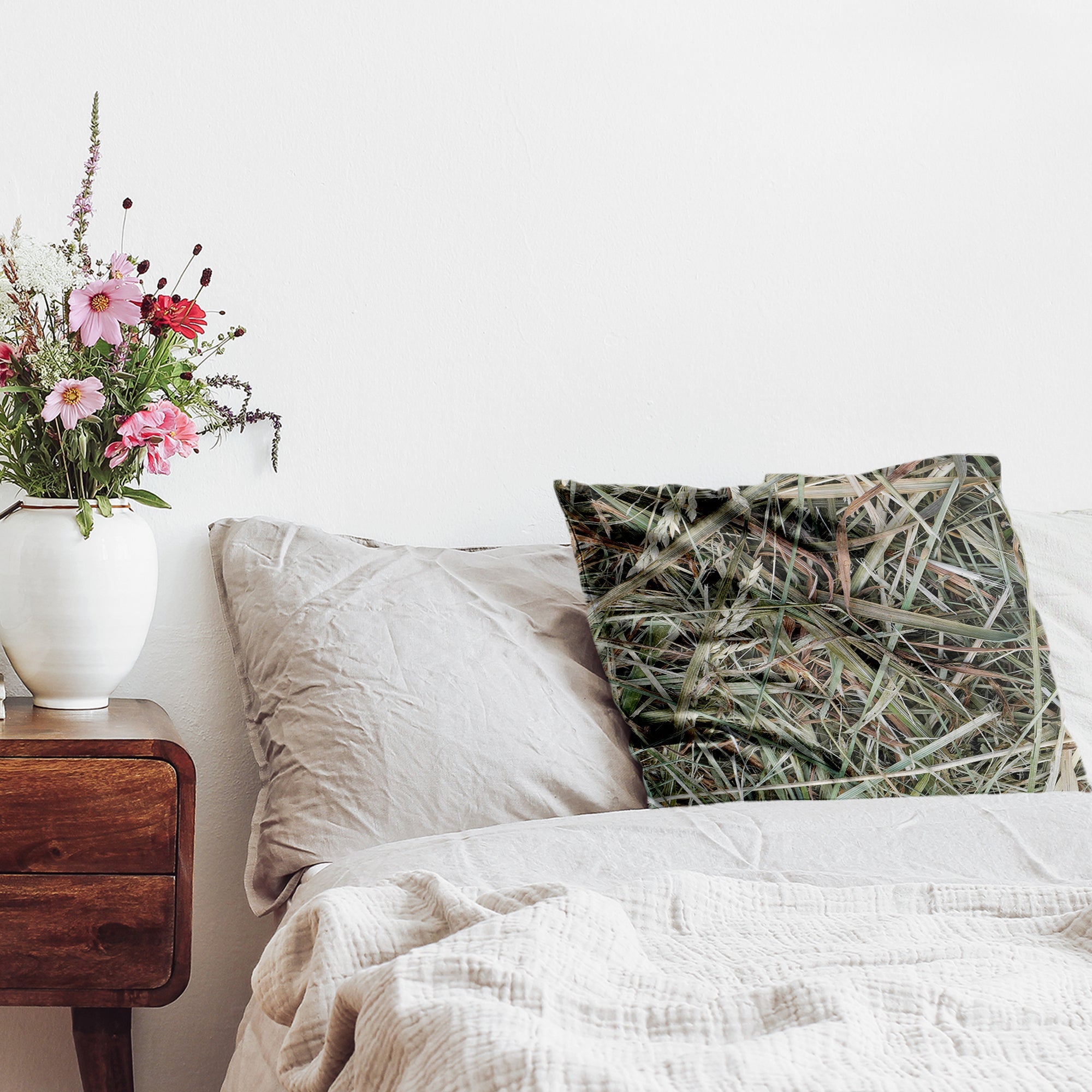 Gezondheidskussen wit met stro