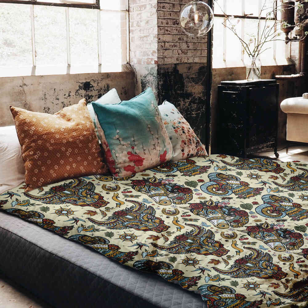 Therapiedekens Beddengoed Set kleurrijke Dierkoppen