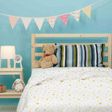 Originele therapiedeken - katoenen hoes wit met gele sterren