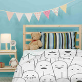 Originele therapiedeken - katoenen hoes wit met grappige spookjes