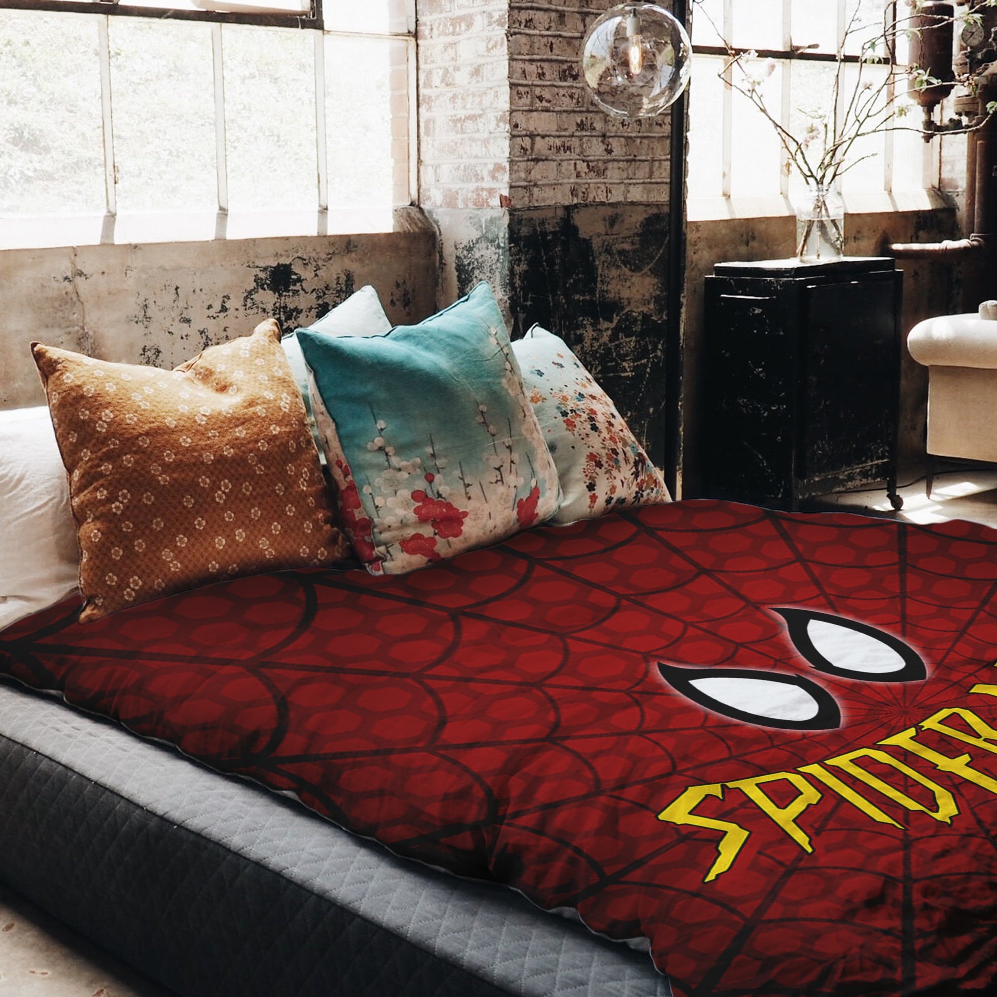 Original Therapiedecke - Baumwollbezug Rot Spiderman