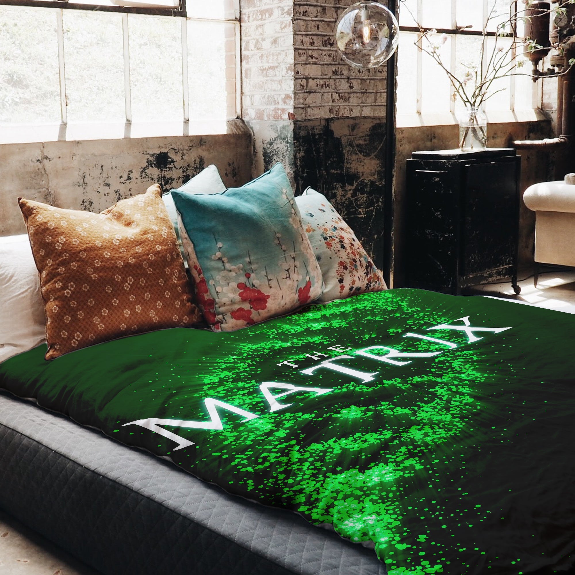 Originele therapiedeken - katoenen hoes groen Matrix DNA