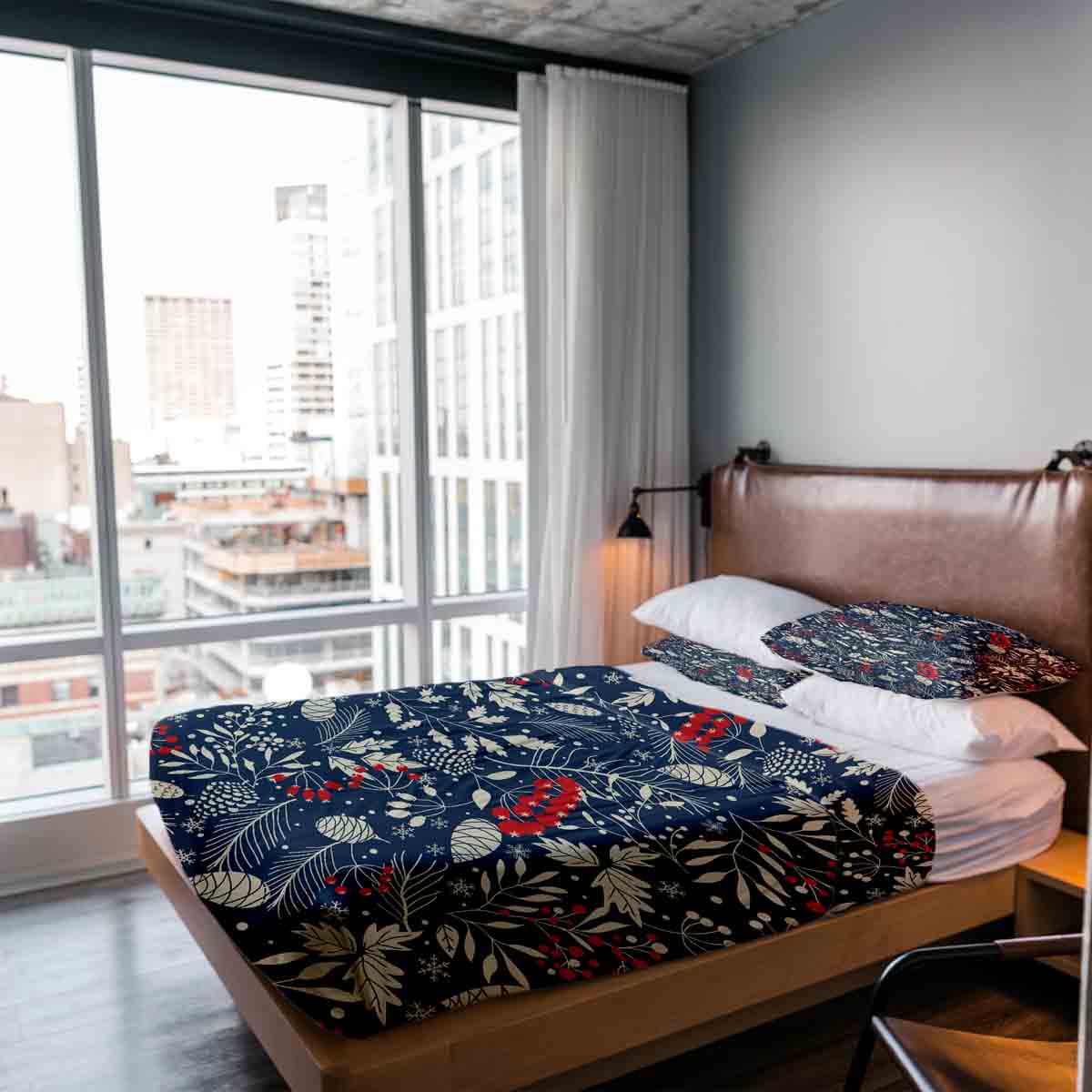 Original Therapiedecke - Baumwoll Bettwäsche Set weihnachtliche Blätter