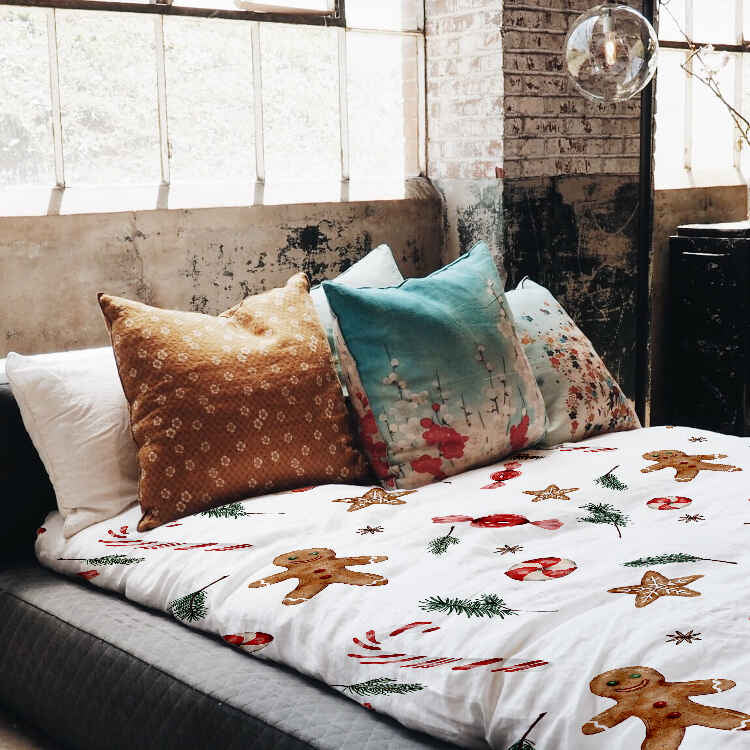 Original Therapiedecke - Baumwoll Bettwäsche Set weiße Weihnachtszeit