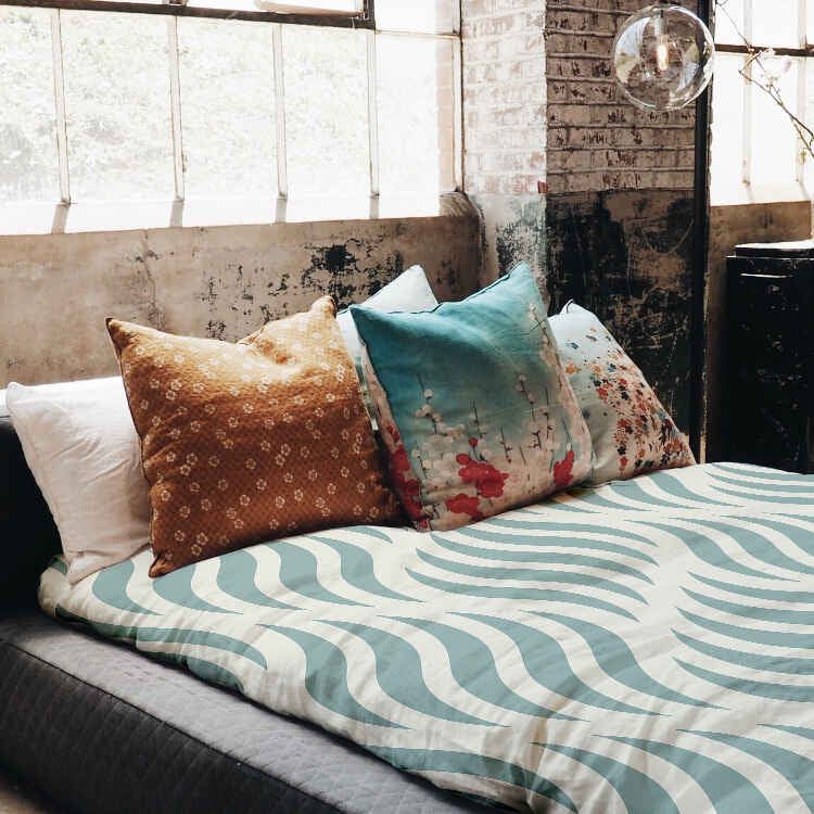 Original Therapiedecke - Baumwoll Bettwäsche Set abstrakte Wellen