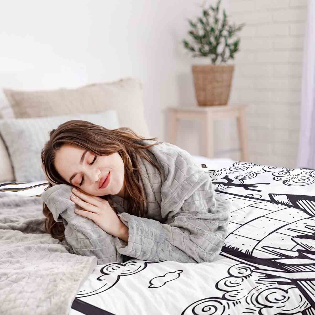 Therapiedekens Beddengoed Set Wit met Toren