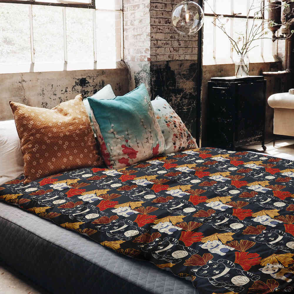 Original Therapiedecke - Baumwollbezug Winkekatze