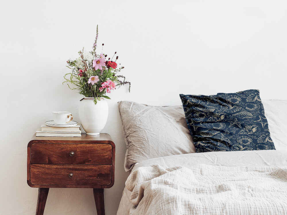 Gesundheitskissen Blau mit Muscheln