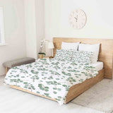 Originele therapiedeken - katoenen hoes wit met eucalyptus takken