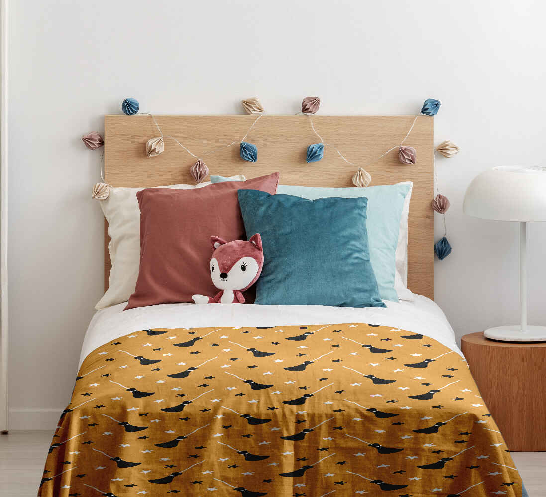 Original Therapiedecke - Baumwoll Bettwäsche Set Orange mit Potter's Besen