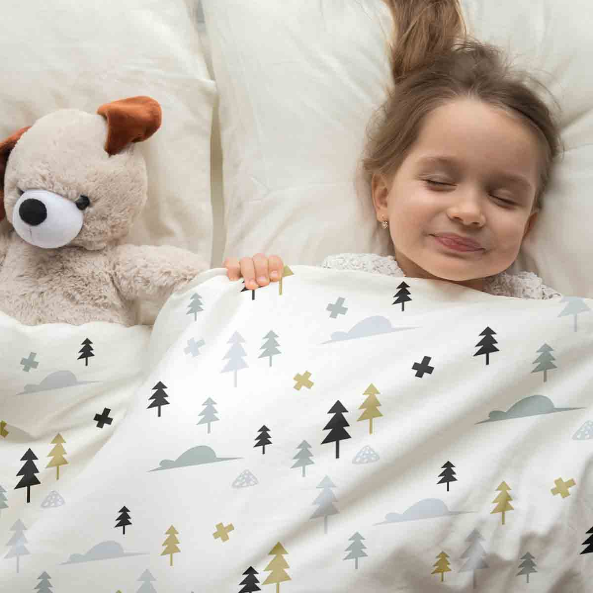 Therapiedekens beddengoed set grijs bos