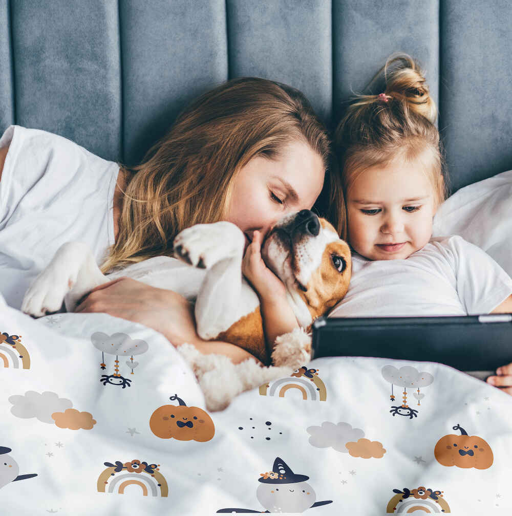 Original Therapiedecke - Baumwoll Bettwäsche Set Weiß Herbst